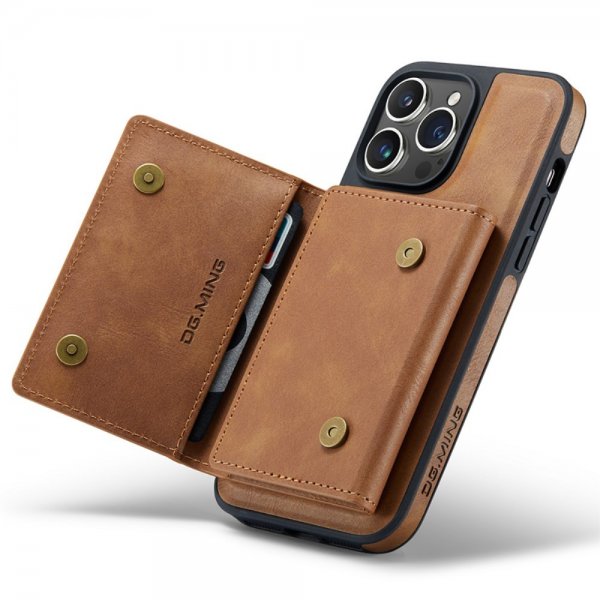 Dg.Ming iPhone 15 Pro Max Cover M5 Series Aftagelig Kortholder Brun