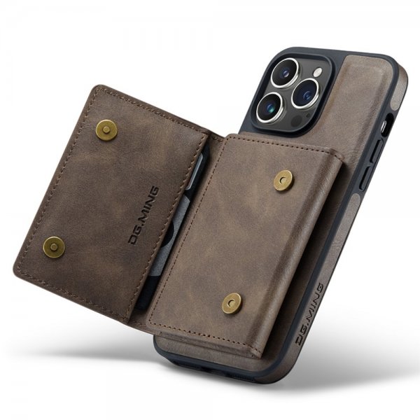 Dg.Ming iPhone 15 Pro Max Cover M5-serie Aftagelig Kortholder Kaffe