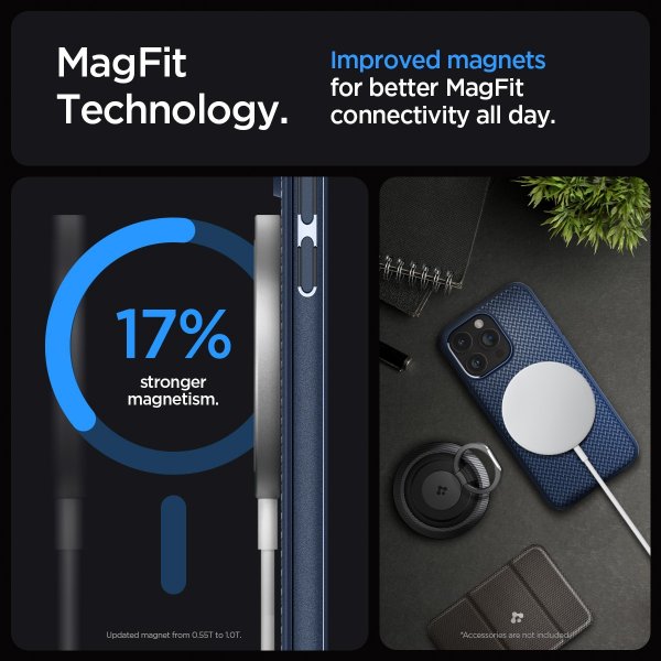 Spigen iPhone 15 Pro Max Cover Mag Armor MagFit Navy Blue