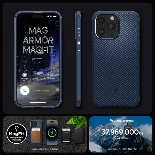 Spigen iPhone 15 Pro Max Cover Mag Armor MagFit Navy Blue
