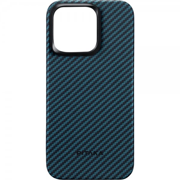 Pitaka iPhone 15 Pro Max Cover MagEZ Case 4 Sort/Blå Twill