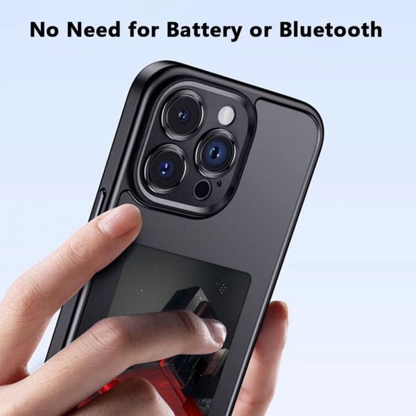 iPhone 15 Pro Max Cover med Indbygget Display E Ink Case Sort