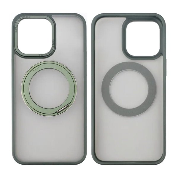 Rvelon iPhone 15 Pro Max Cover Roterbart MagSafe Stativ Grøn