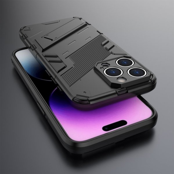 iPhone 15 Pro Max Cover med Stativ Sort