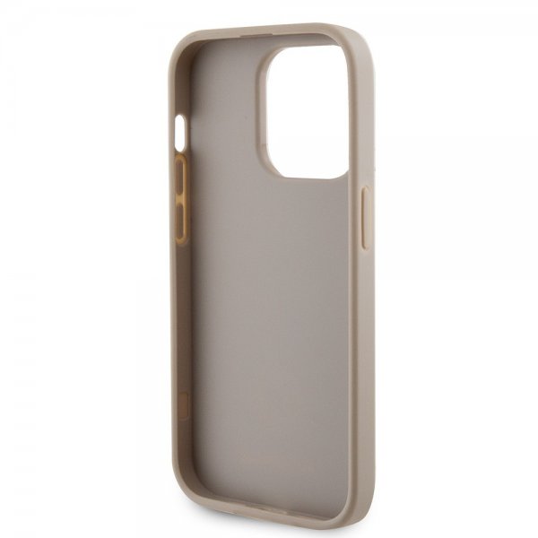 Guess iPhone 15 Pro Max Cover Metal Logo Rhinsten Guld