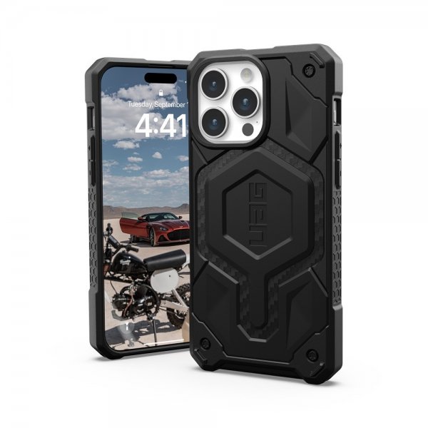 Urban Armor Gear (UAG) iPhone 15 Pro Max Cover Monarch Pro MagSafe Carbon Fiber