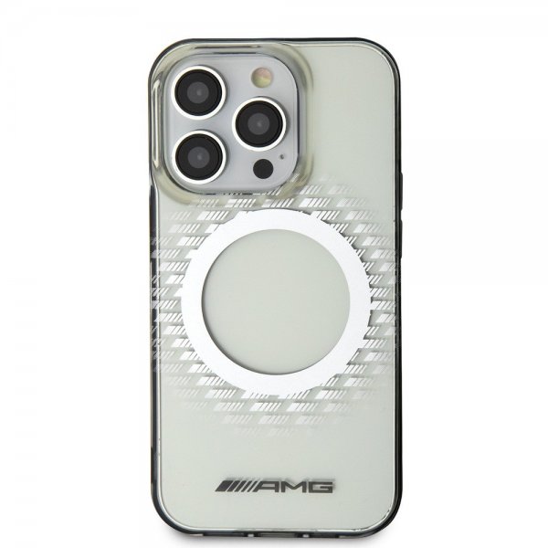 Mercedes Benz iPhone 15 Pro Max Cover Rhombus Pattern MagSafe AMG Transparent