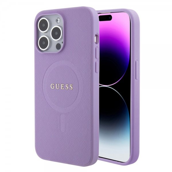 Guess iPhone 15 Pro Max Cover Saffiano MagSafe Lilla