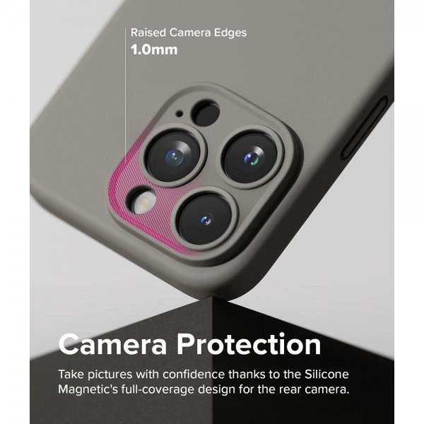 Ringke iPhone 15 Pro Max Cover Silicone Magnetic Grå