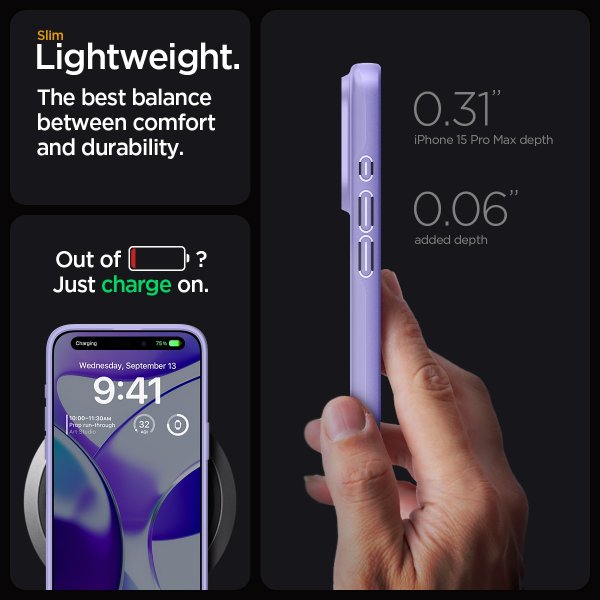 Spigen iPhone 15 Pro Max Cover Thin Fit Iris Purple