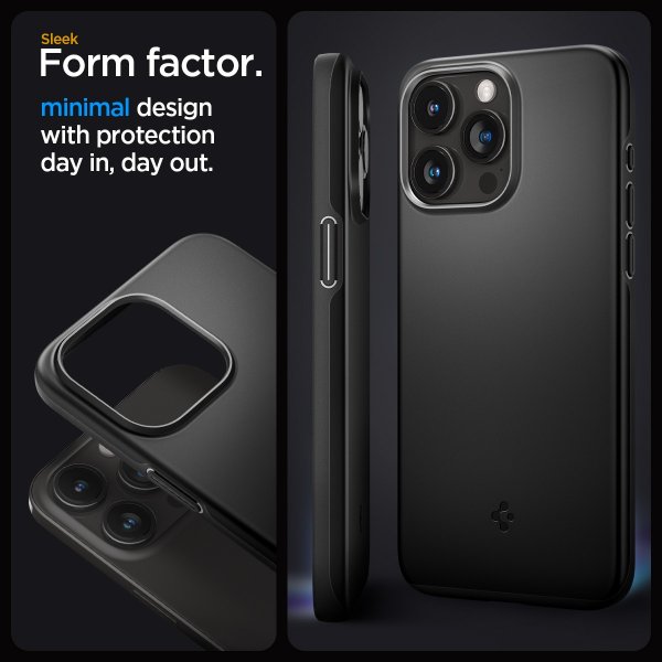 Spigen iPhone 15 Pro Max Cover Thin Fit Sort