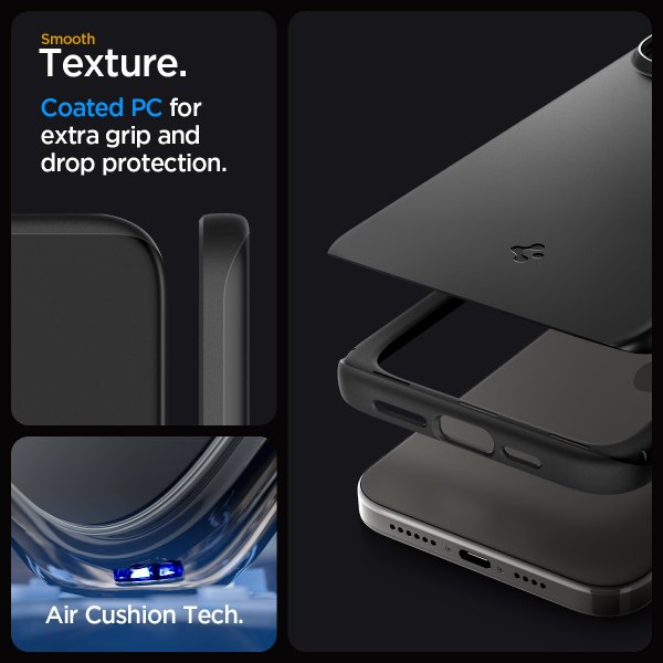 Spigen iPhone 15 Pro Max Cover Thin Fit Sort