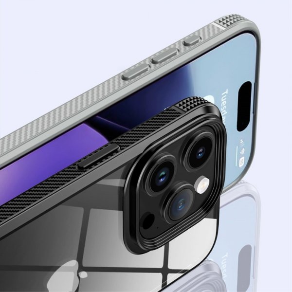 Ipaky iPhone 15 Pro Max Cover Gennemsigtig Bagside Lilla