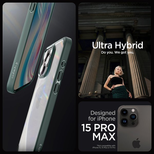 Spigen iPhone 15 Pro Max Cover Ultra Hybrid Abyss Green