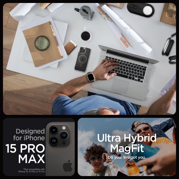 Spigen iPhone 15 Pro Max Cover Ultra Hybrid MagFit Graphite