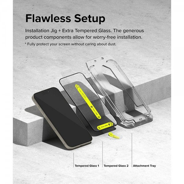 Ringke iPhone 15 Pro Max Skærmbeskyttelse Easy Slide 2-pak