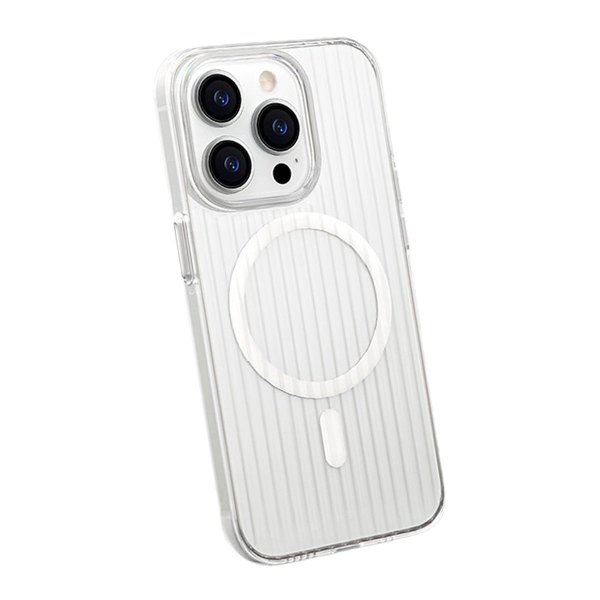 iPhone 15 Pro Cover Bølget MagSafe Transparent
