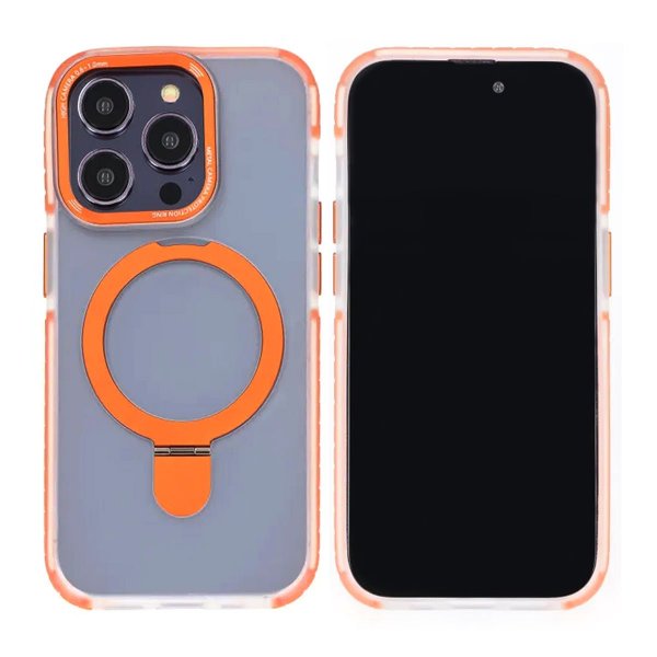 iPhone 15 Pro Cover MagSafe Sammenfoldeligt med Stativ Orange