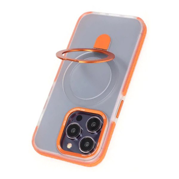 iPhone 15 Pro Cover MagSafe Sammenfoldeligt med Stativ Orange
