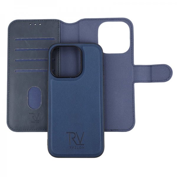 Rvelon iPhone 15 Pro Cover Magnetisk Aftageligt Skal Blå