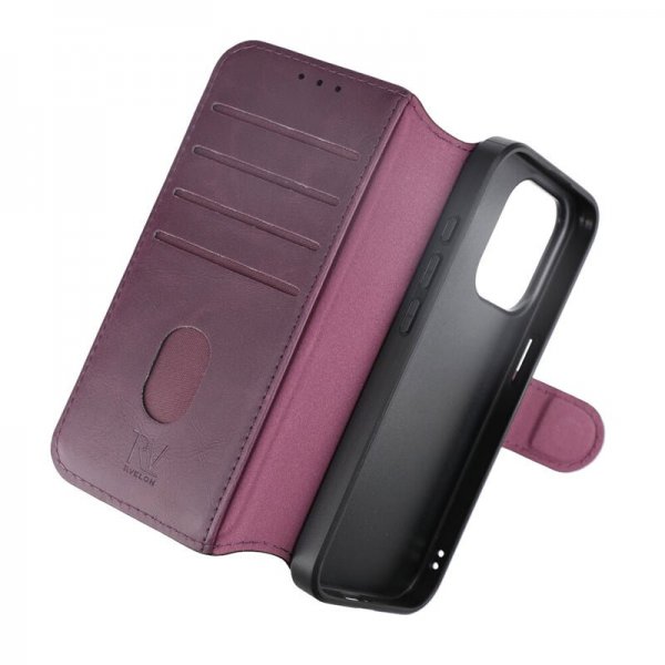 Rvelon iPhone 15 Pro Cover 4 Kortlommer MagSafe Lilla