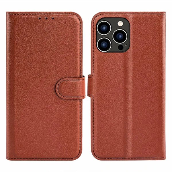 iPhone 15 Pro Cover med Støtteben Brun