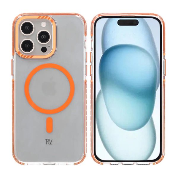 Rvelon iPhone 15 Pro Cover Forstærkede Hjørner Orange