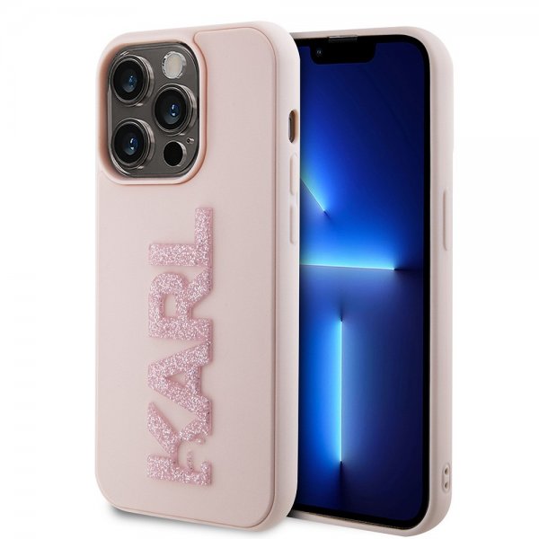 Karl Lagerfeld iPhone 15 Pro Cover 3D Rubber Karl Pink