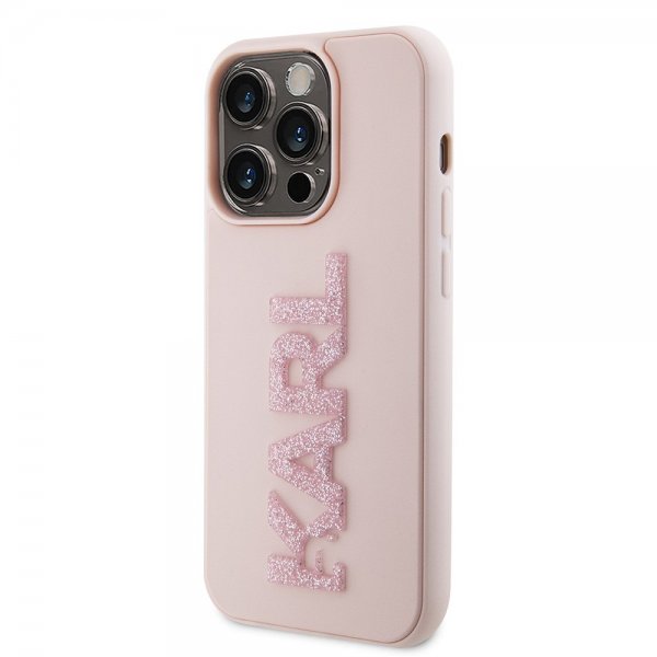 Karl Lagerfeld iPhone 15 Pro Cover 3D Rubber Karl Pink