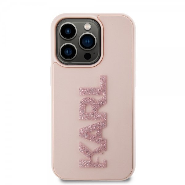 Karl Lagerfeld iPhone 15 Pro Cover 3D Rubber Karl Pink