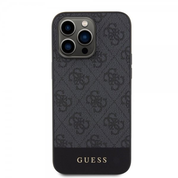 Guess iPhone 15 Pro Cover Bottom Stripe MagSafe Sort