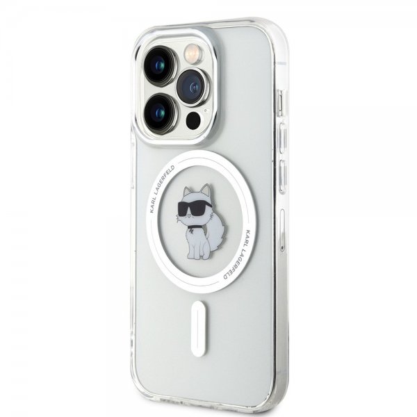 Karl Lagerfeld iPhone 15 Pro Cover Choupette MagSafe Transparent