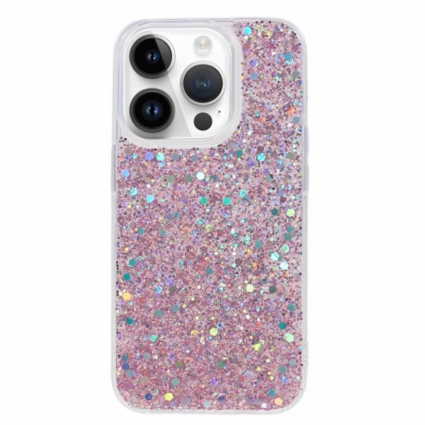 iPhone 15 Pro Cover Glitterpailletter Rosa