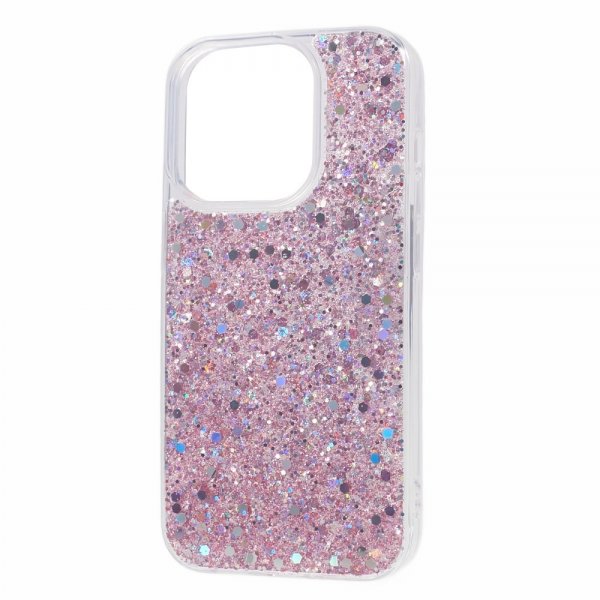 iPhone 15 Pro Cover Glitterpailletter Rosa