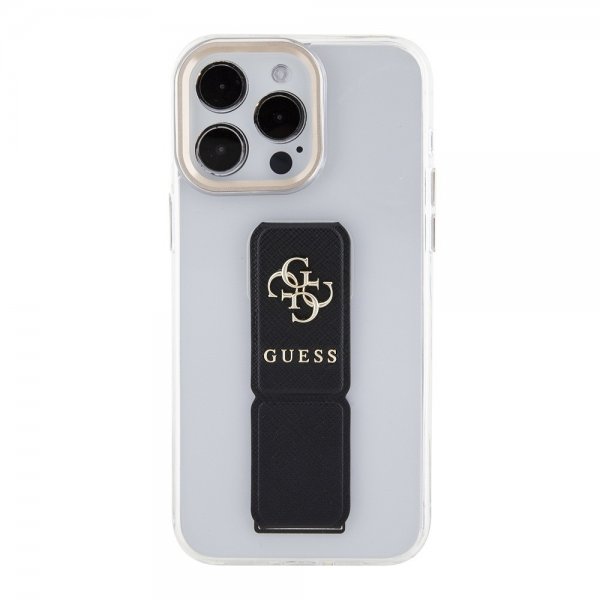 Guess iPhone 15 Pro Cover Grip Stand Klar Gennemsigtig