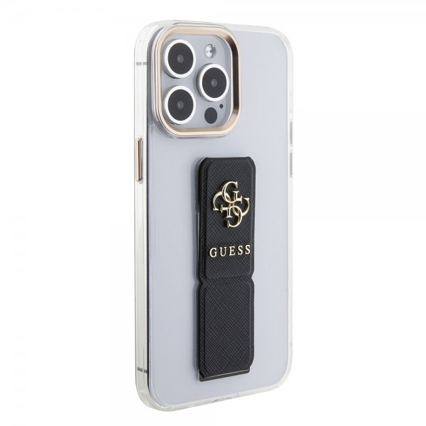 Guess iPhone 15 Pro Cover Grip Stand Klar Gennemsigtig