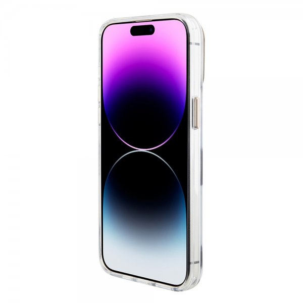 Guess iPhone 15 Pro Cover Grip Stand Klar Gennemsigtig