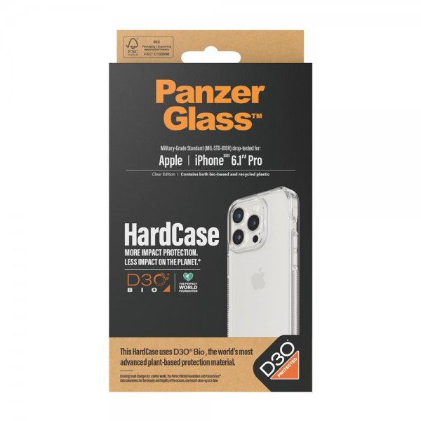PanzerGlass iPhone 15 Pro Cover HardCase D3O Transparent