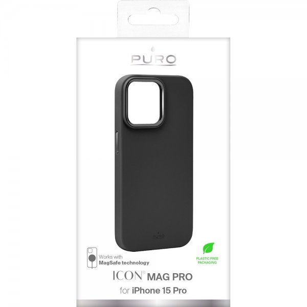 Puro iPhone 15 Pro Cover ICON Mag Pro Sort