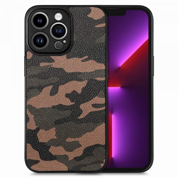 iPhone 15 Pro Cover Camouflage Brun
