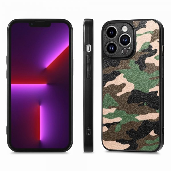 iPhone 15 Pro Cover Camouflage Grøn