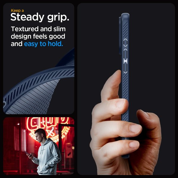 Spigen iPhone 15 Pro Cover Liquid Air Navy Blue