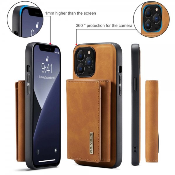 Dg.Ming iPhone 15 Pro Cover M1 Series Aftagelig Kortholder Brun