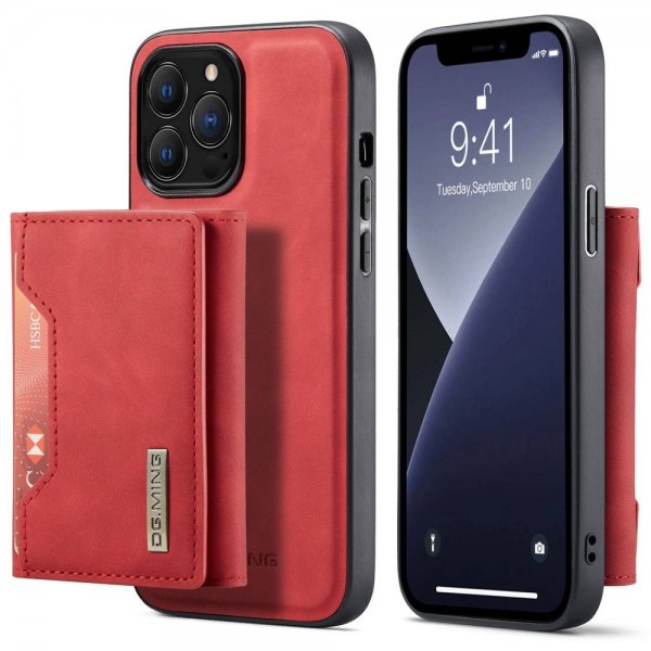 Dg.Ming iPhone 15 Pro Cover M2 Series Aftagelig Kortholder Rød