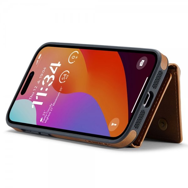 Dg.Ming iPhone 15 Pro Cover M5 Series Aftagelig Kortholder Brun