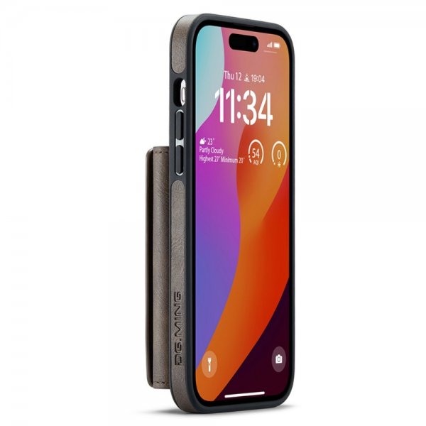 Dg.Ming iPhone 15 Pro Cover M5 Series Aftagelig Kortholder Kaffe