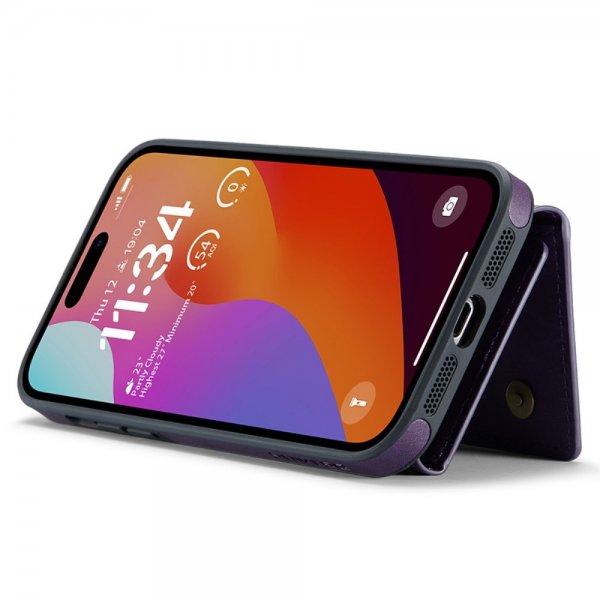Dg.Ming iPhone 15 Pro Cover M5 Series Aftagelig Kortholder Lilla