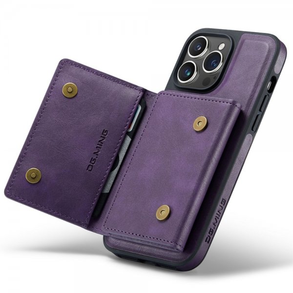 Dg.Ming iPhone 15 Pro Cover M5 Series Aftagelig Kortholder Lilla