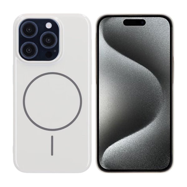 iPhone 15 Pro Cover TPU MagSafe Blank Hvid