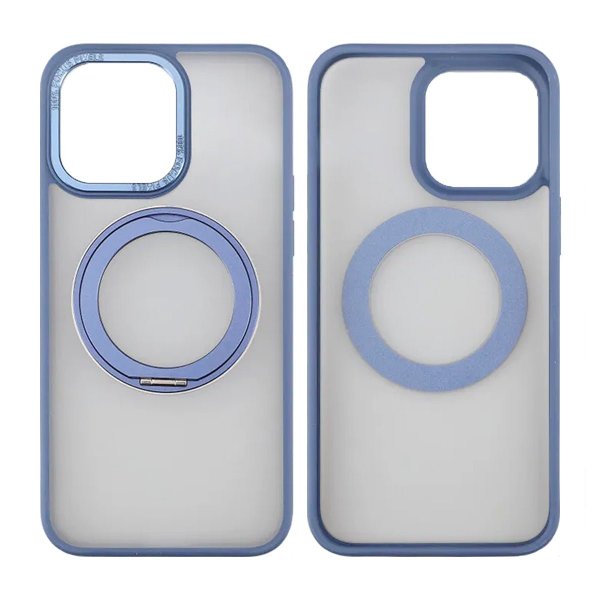 Rvelon iPhone 15 Pro Cover Roterbart MagSafe Stativ Blå